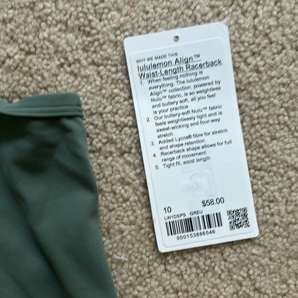 Lululemon Align Waist Length Racerback Tank - Picture 6 of 8